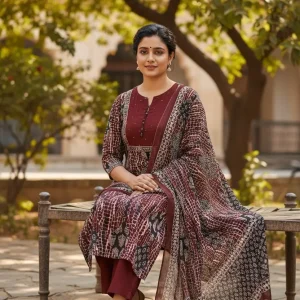 Pure Cotton Suit set Dark Brown